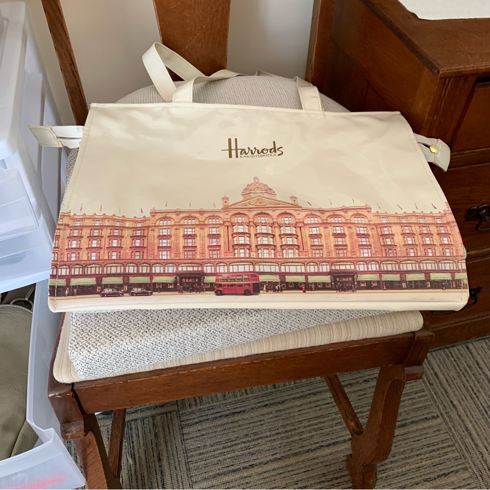 Harrods zippered tote bag
